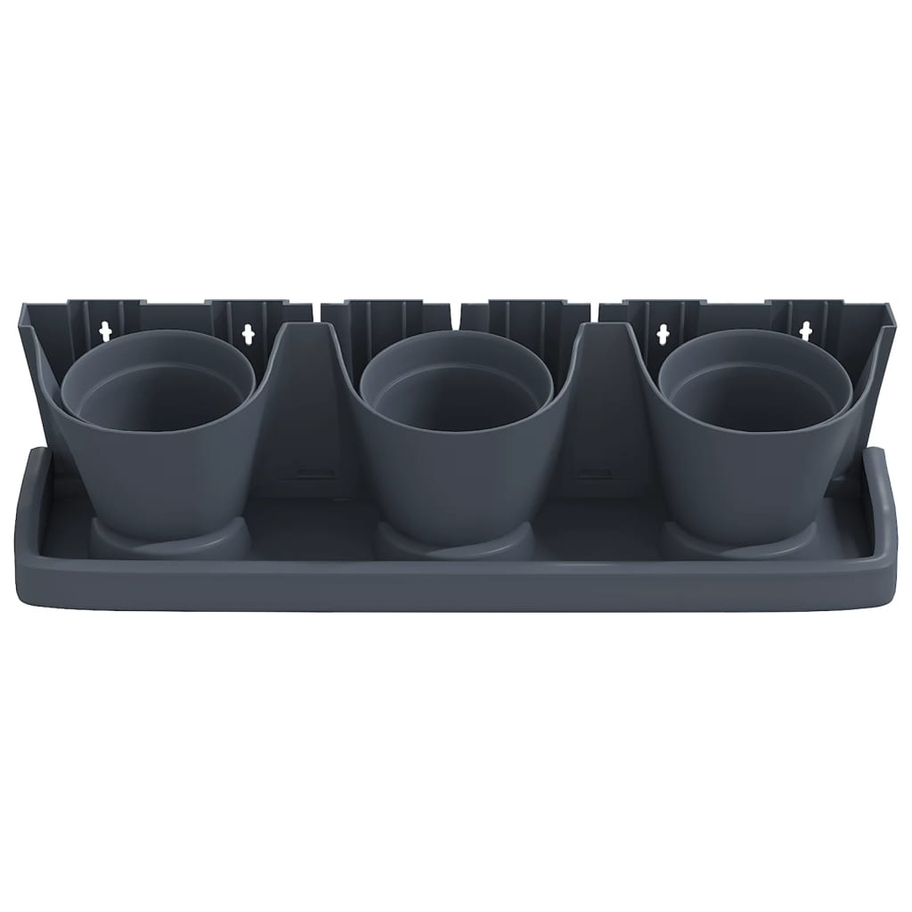 vidaXL Jardinière verticale, 12 pcs, anthracite, polypropylène