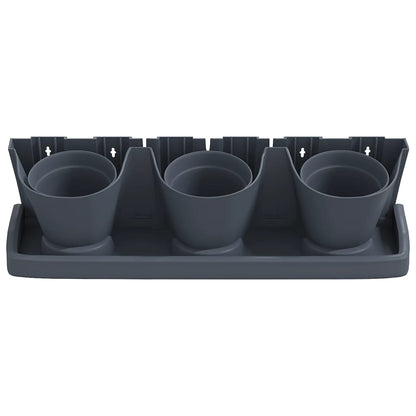 vidaXL Jardinière verticale, 12 pcs, anthracite, polypropylène