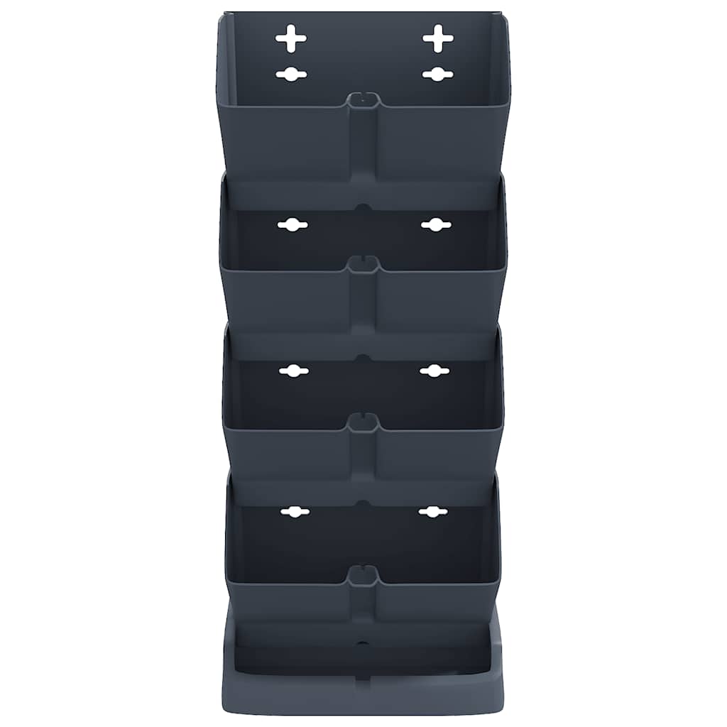 vidaXL Jardinière verticale 4 pièces anthracite polypropylène