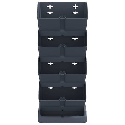 vidaXL Jardinière verticale 4 pièces anthracite polypropylène