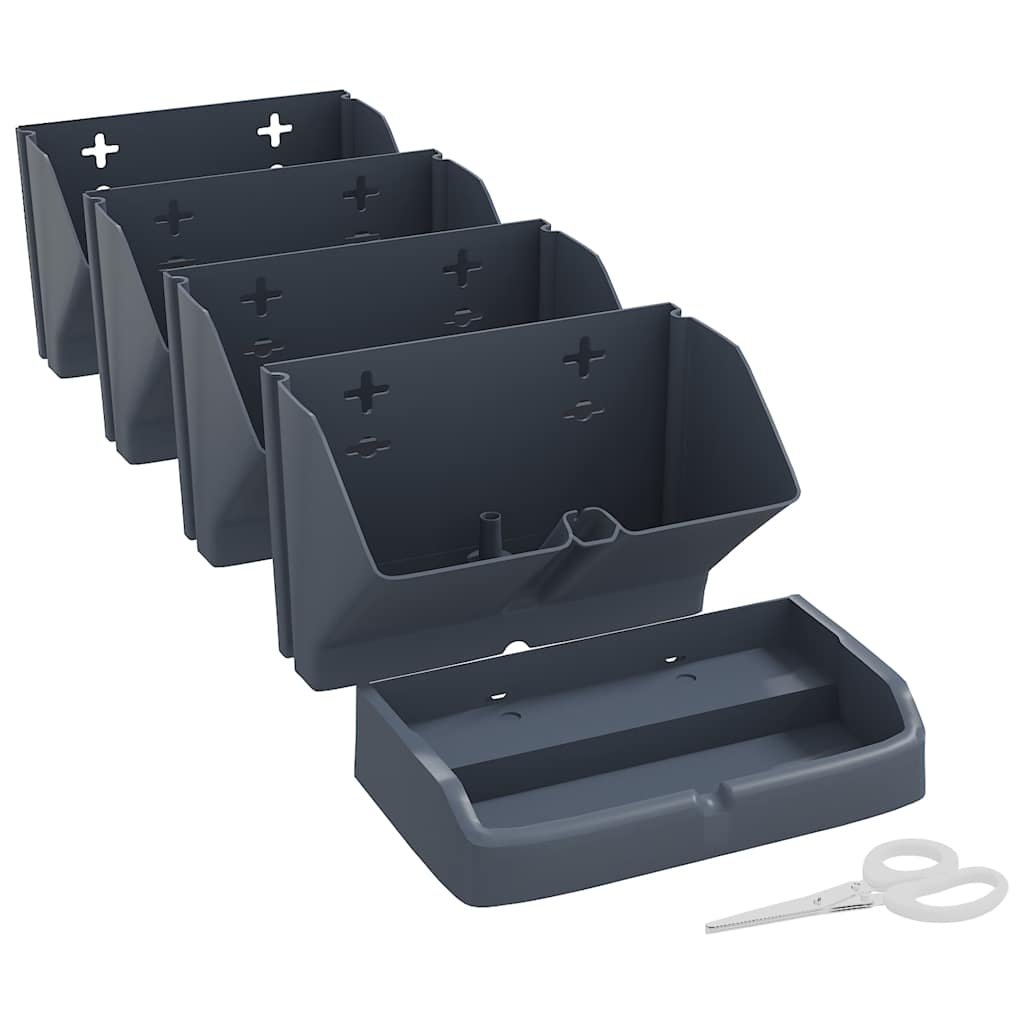 vidaXL Jardinière verticale 4 pièces anthracite polypropylène