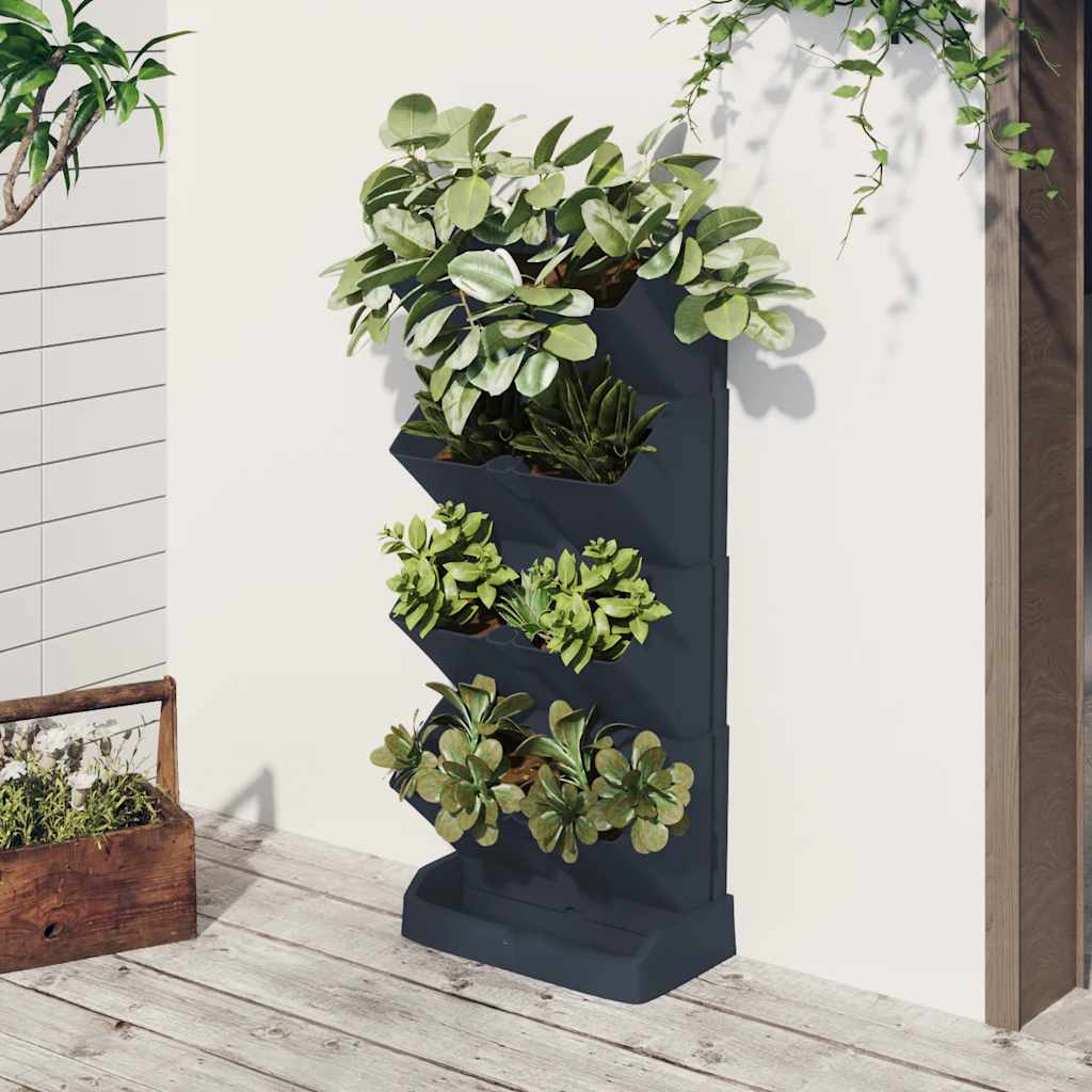 vidaXL Jardinière verticale 4 pièces anthracite polypropylène
