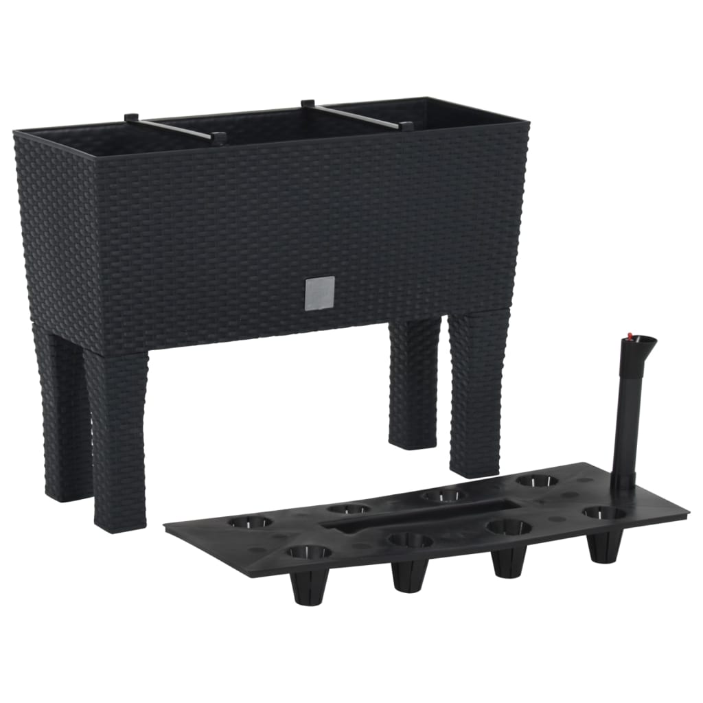 vidaXL Carré potager surélevé anthracite 60x25x46 cm en rotin PP
