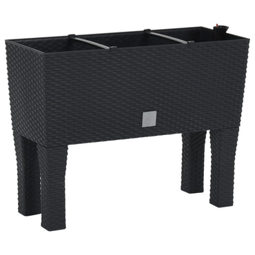 vidaXL Carré potager surélevé anthracite 60x25x46 cm en rotin PP
