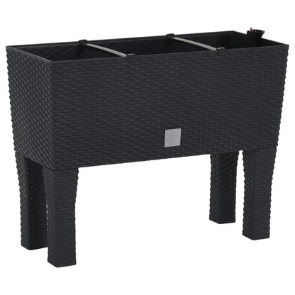 vidaXL Carré potager surélevé anthracite 60x25x46 cm en rotin PP