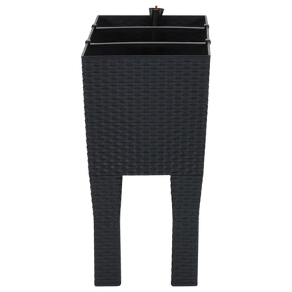 vidaXL Carré potager surélevé anthracite 60x25x46 cm en rotin PP