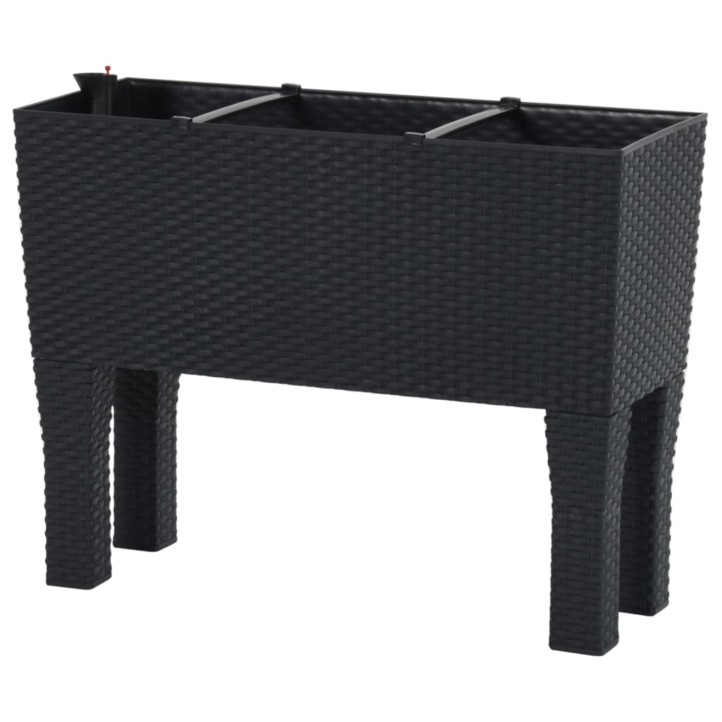 vidaXL Carré potager surélevé anthracite 60x25x46 cm en rotin PP