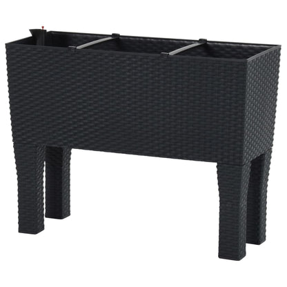 vidaXL Carré potager surélevé anthracite 60x25x46 cm en rotin PP