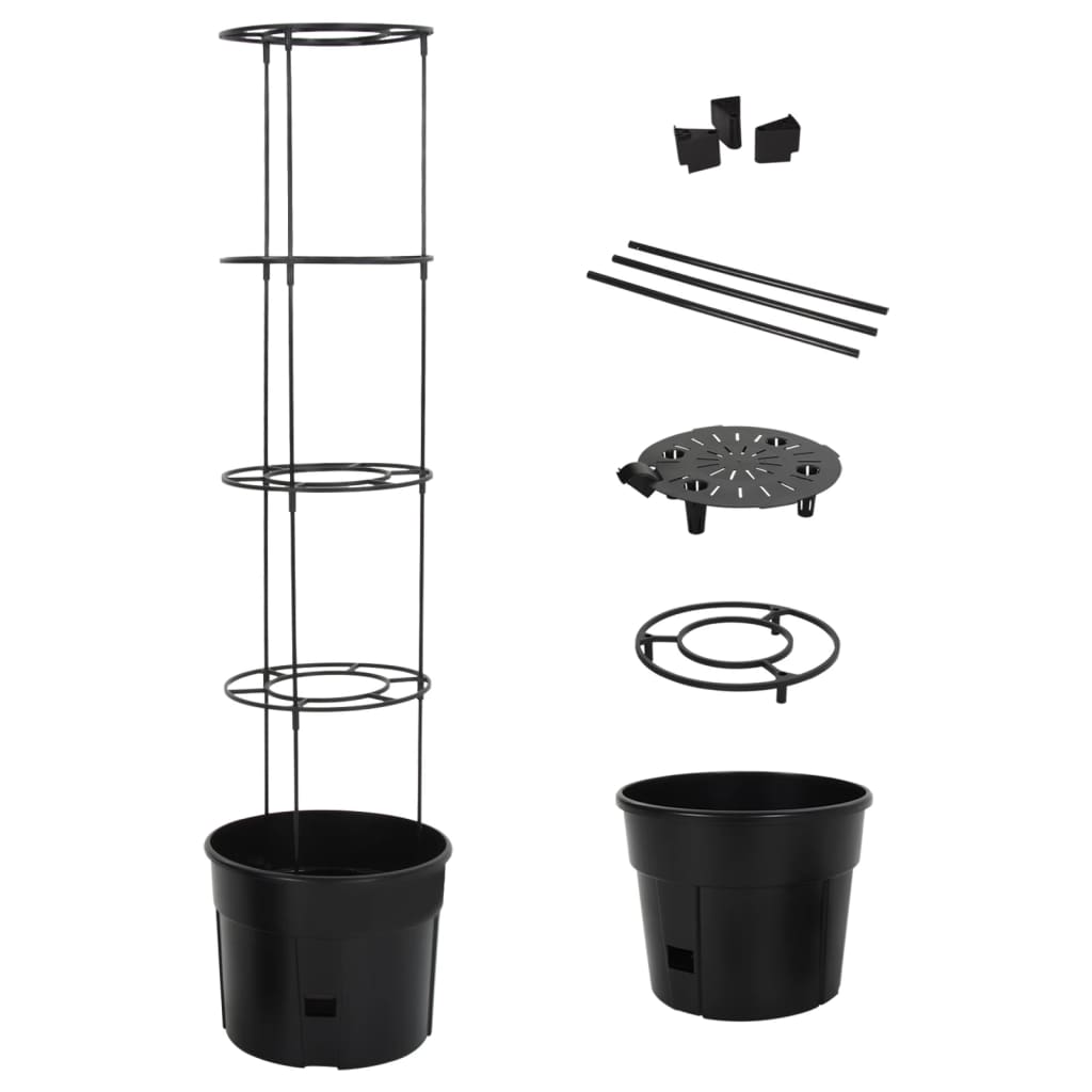vidaXL Jardinière à tomates anthracite Ø39x150 cm Polypropylène