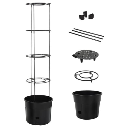 vidaXL Jardinière à tomates anthracite Ø39x150 cm Polypropylène