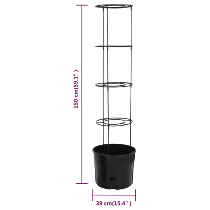 vidaXL Jardinière à tomates anthracite Ø39x150 cm Polypropylène