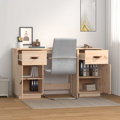 vidaXL Bureau avec armoires 135x50x75 cm Bois de pin massif