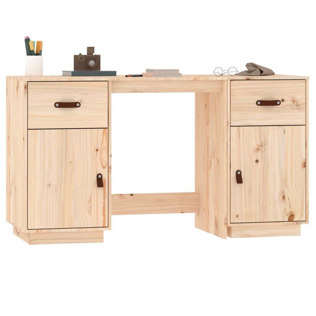 vidaXL Bureau avec armoires 135x50x75 cm Bois de pin massif