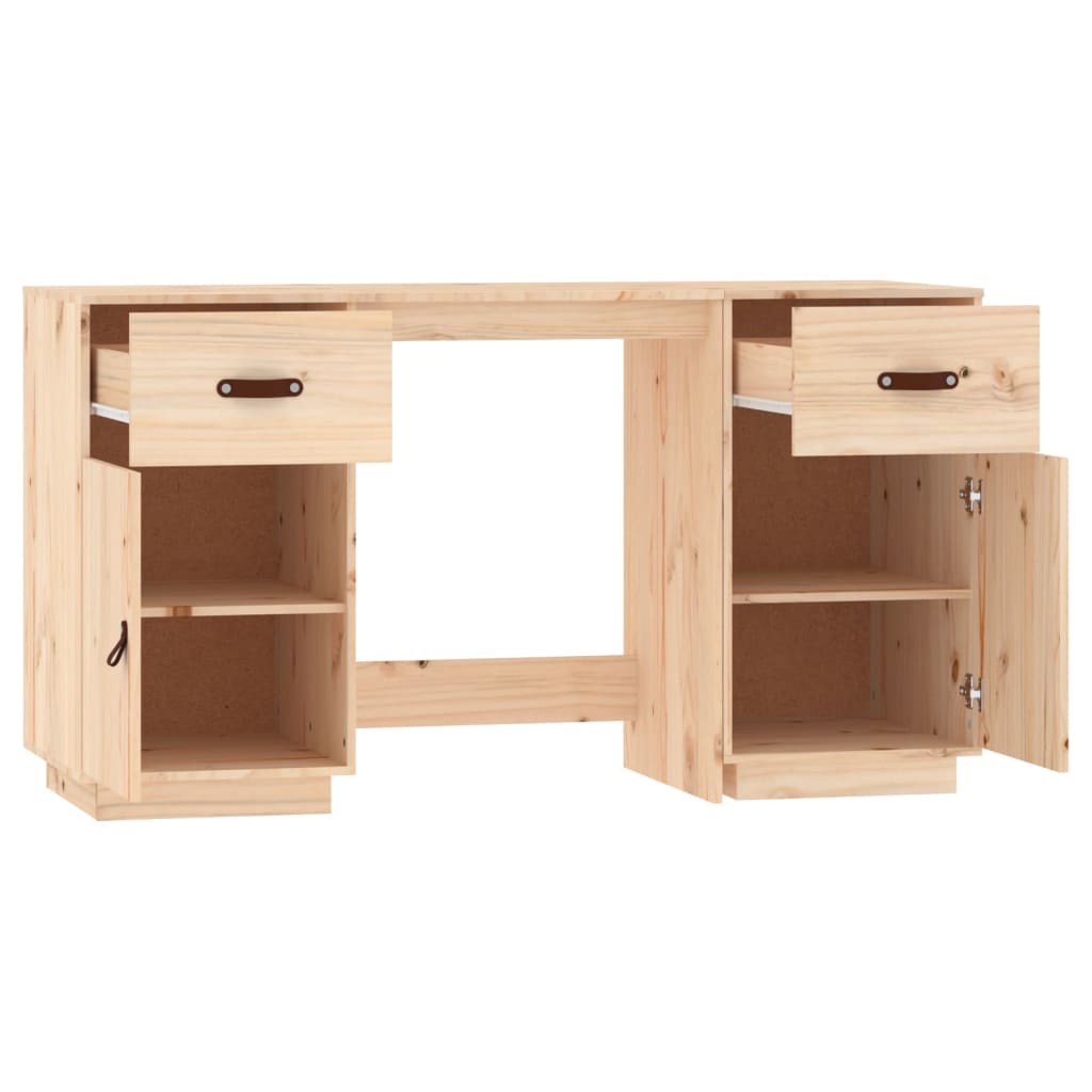 vidaXL Bureau avec armoires 135x50x75 cm Bois de pin massif