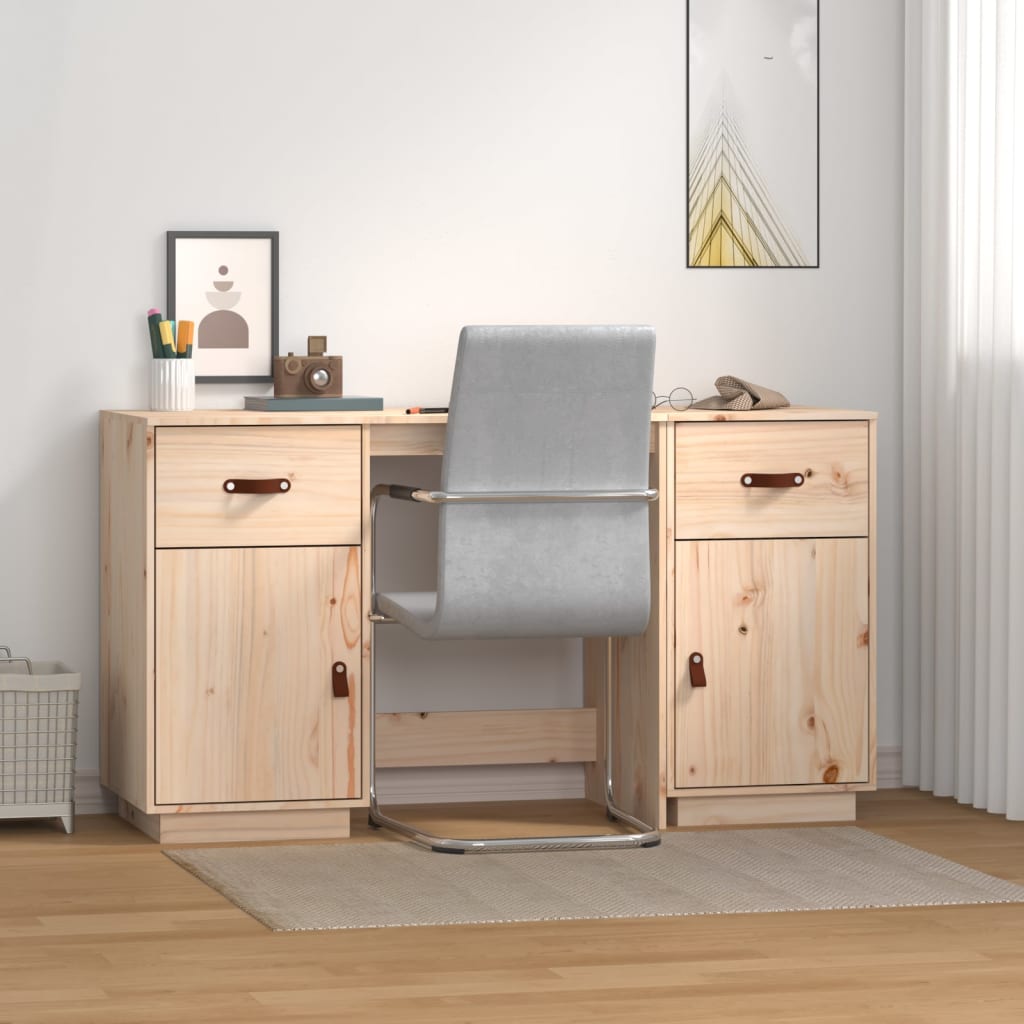 vidaXL Bureau avec armoires 135x50x75 cm Bois de pin massif