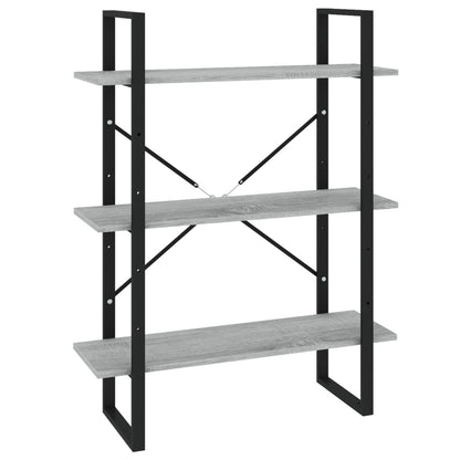 vidaXL Bücherregal 5 Fächer Grau Sonoma-Eiche 80x30x175 Holzwerkstoff