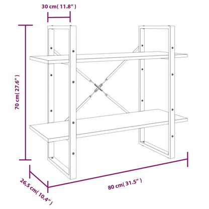 vidaXL Bücherregal 5 Fächer Grau Sonoma-Eiche 80x30x175 Holzwerkstoff