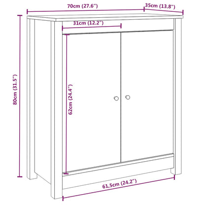 vidaXL Buffets 2 pcs Blanc 70x35x80 cm Bois massif de pin