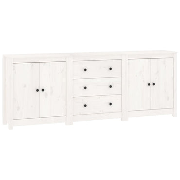 vidaXL Buffet blanc 210x35x80 cm Bois de pin massif