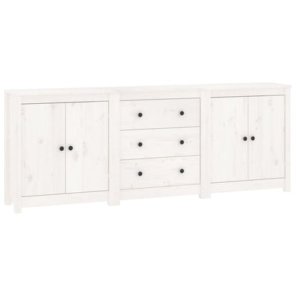 vidaXL Buffet blanc 210x35x80 cm Bois de pin massif