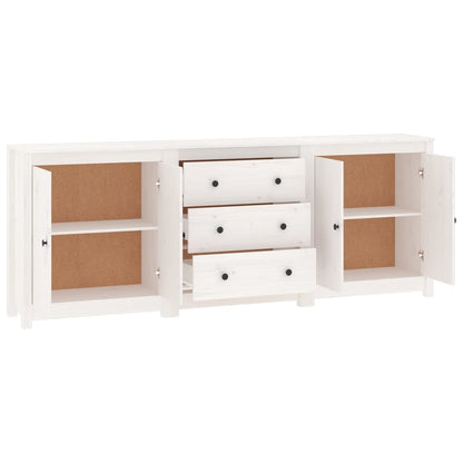 vidaXL Buffet blanc 210x35x80 cm Bois de pin massif