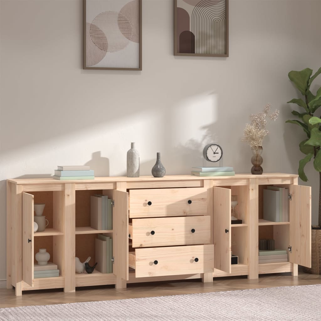 vidaXL Buffet 230x35x80 cm Bois de pin massif