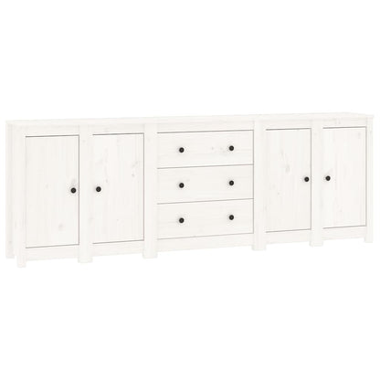 vidaXL Commode blanche 230x35x80 cm Bois de pin massif