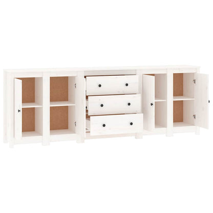 vidaXL Commode blanche 230x35x80 cm Bois de pin massif