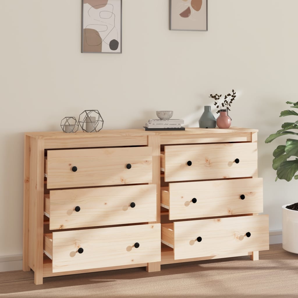 vidaXL Buffet 140x35x80 cm Bois de pin massif