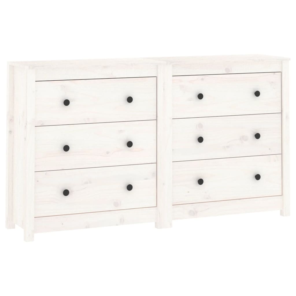 vidaXL Buffet blanc 140x35x80 cm Bois de pin massif