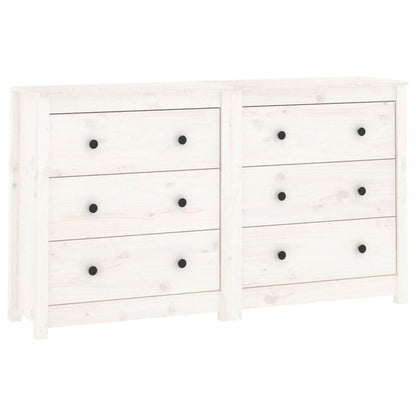 vidaXL Buffet blanc 140x35x80 cm Bois de pin massif