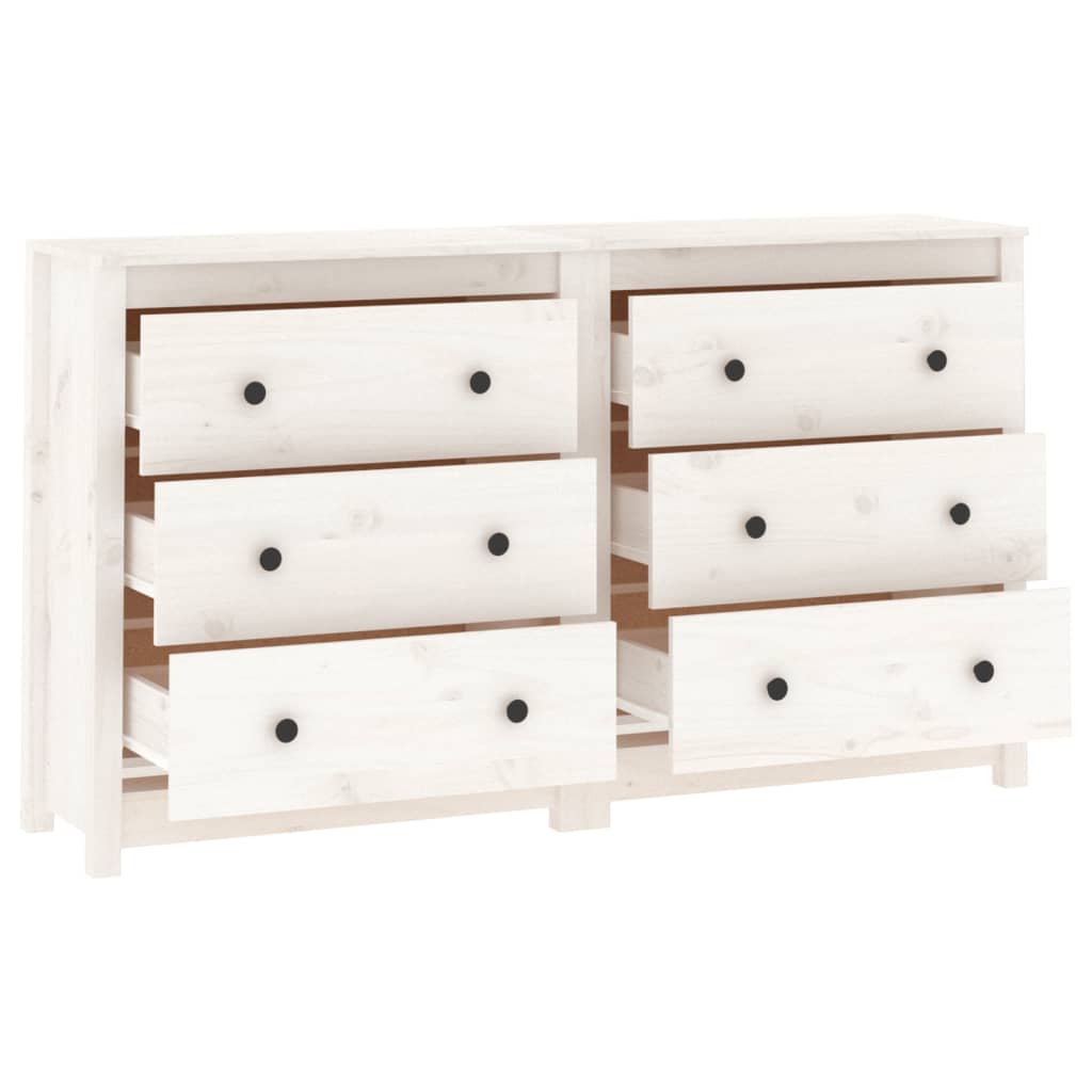 vidaXL Buffet blanc 140x35x80 cm Bois de pin massif