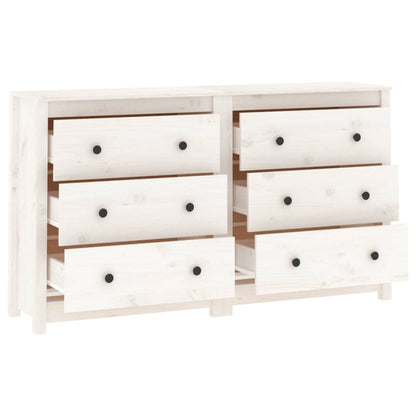 vidaXL Buffet blanc 140x35x80 cm Bois de pin massif