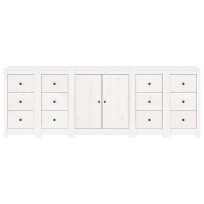 vidaXL Sideboard Weiß 230x35x80 cm Massivholz Kiefer