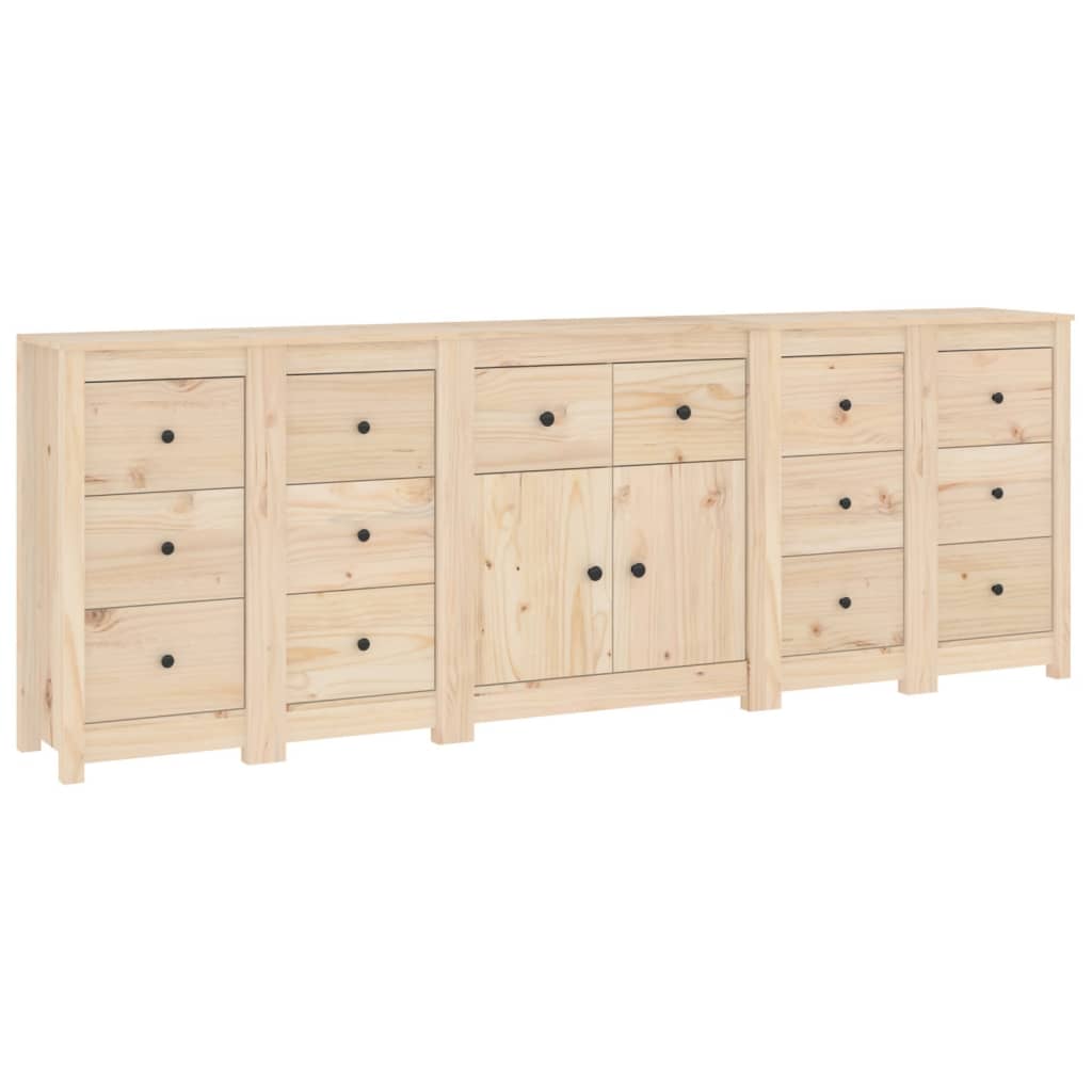 vidaXL Sideboard 230x35x80 cm Massivholz Kiefer