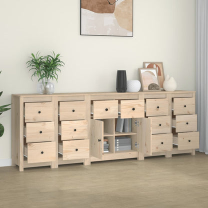 vidaXL Sideboard 230x35x80 cm Massivholz Kiefer