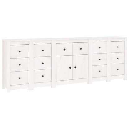vidaXL Sideboard Weiß 230x35x80 cm Massivholz Kiefer