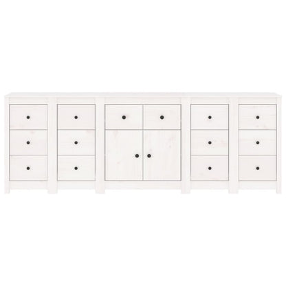 vidaXL Sideboard Weiß 230x35x80 cm Massivholz Kiefer