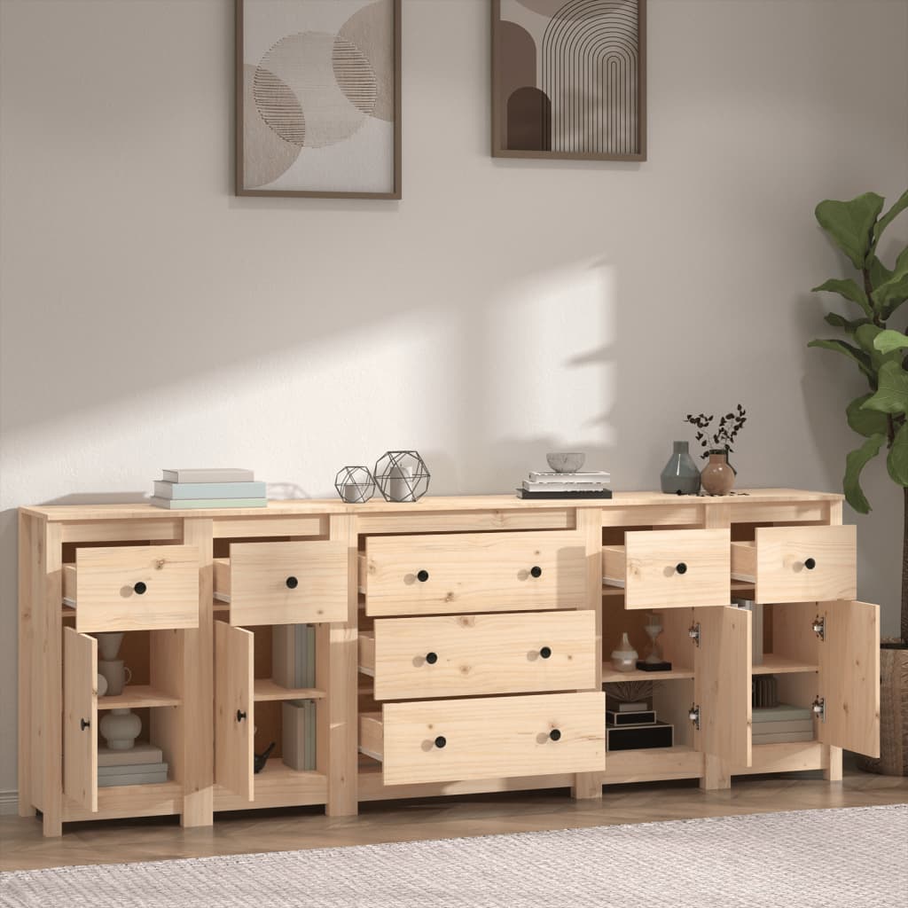 vidaXL Buffet 230x35x80 cm Bois de pin massif