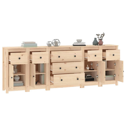 vidaXL Buffet 230x35x80 cm Bois de pin massif