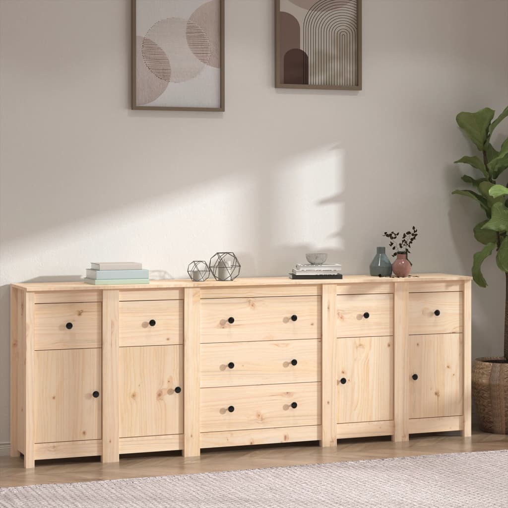 vidaXL Buffet 230x35x80 cm Bois de pin massif