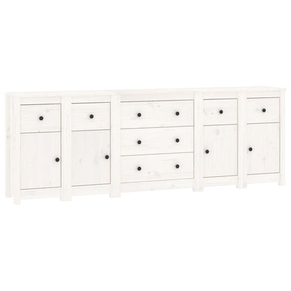 vidaXL Sideboard Weiß 230x35x80 cm Massivholz Kiefer