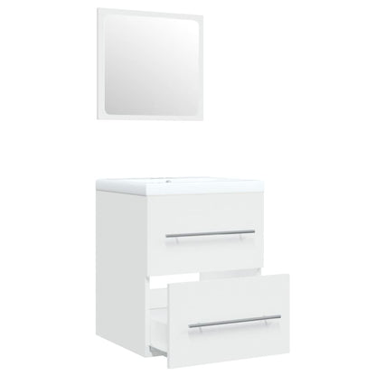 vidaXL Meuble sous-lavabo avec lavabo intégré blanc Bois d'ingénierie