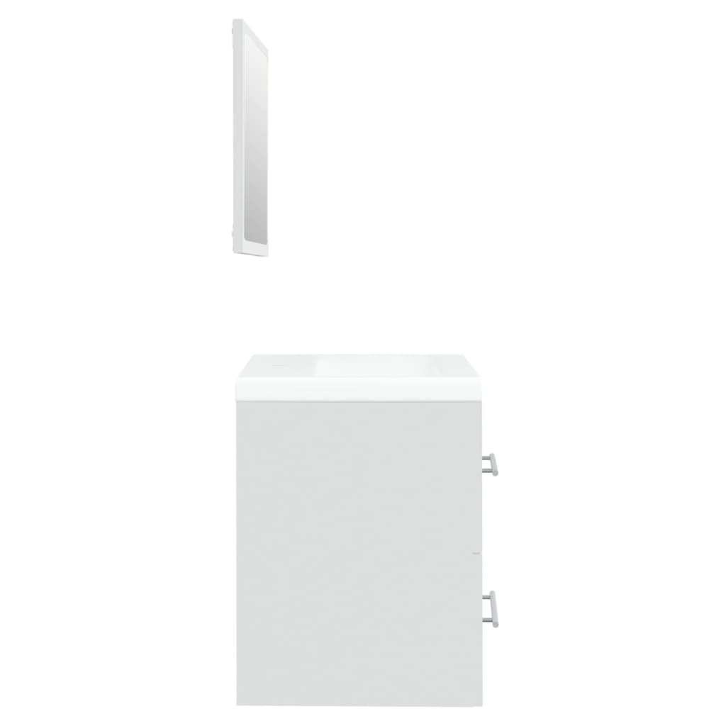 vidaXL Meuble sous-lavabo avec lavabo intégré blanc Bois d'ingénierie