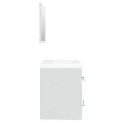 vidaXL Meuble sous-lavabo avec lavabo intégré blanc Bois d'ingénierie