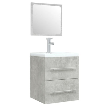 vidaXL Meuble sous-vasque avec lavabo intégré Gris béton Bois d'ingénierie