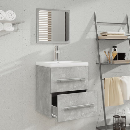 vidaXL Meuble sous-vasque avec lavabo intégré Gris béton Bois d'ingénierie