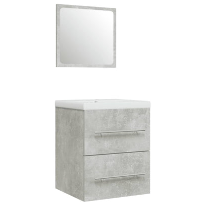 vidaXL Meuble sous-vasque avec lavabo intégré Gris béton Bois d'ingénierie