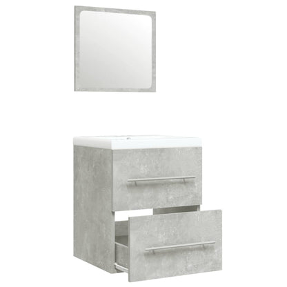 vidaXL Meuble sous-vasque avec lavabo intégré Gris béton Bois d'ingénierie