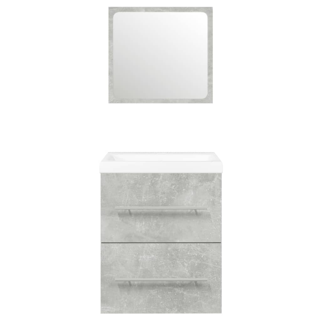 vidaXL Meuble sous-vasque avec lavabo intégré Gris béton Bois d'ingénierie
